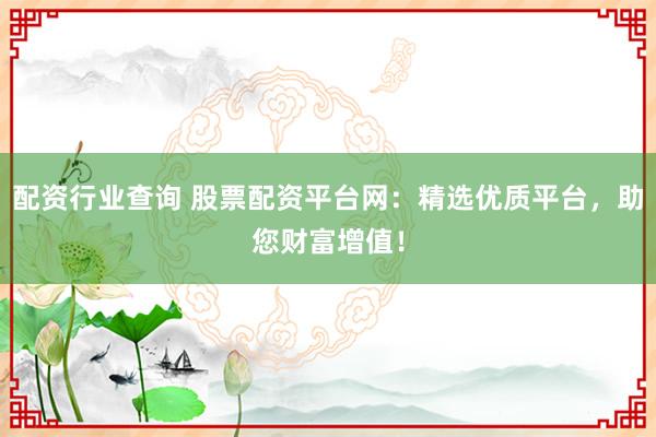配资行业查询 股票配资平台网：精选优质平台，助您财富增值！