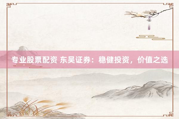 专业股票配资 东吴证券：稳健投资，价值之选