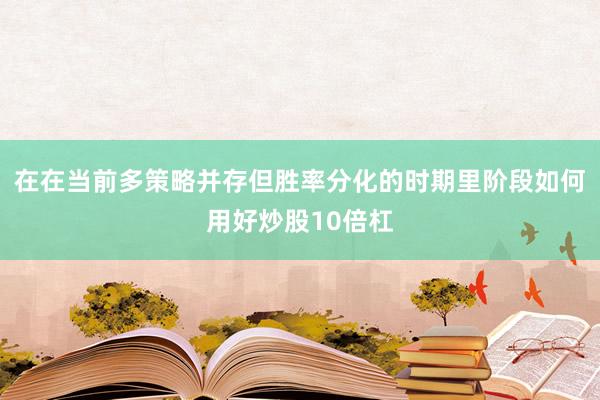 在在当前多策略并存但胜率分化的时期里阶段如何用好炒股10倍杠