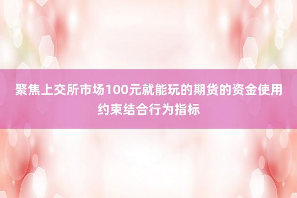 聚焦上交所市场100元就能玩的期货的资金使用约束结合行为指标